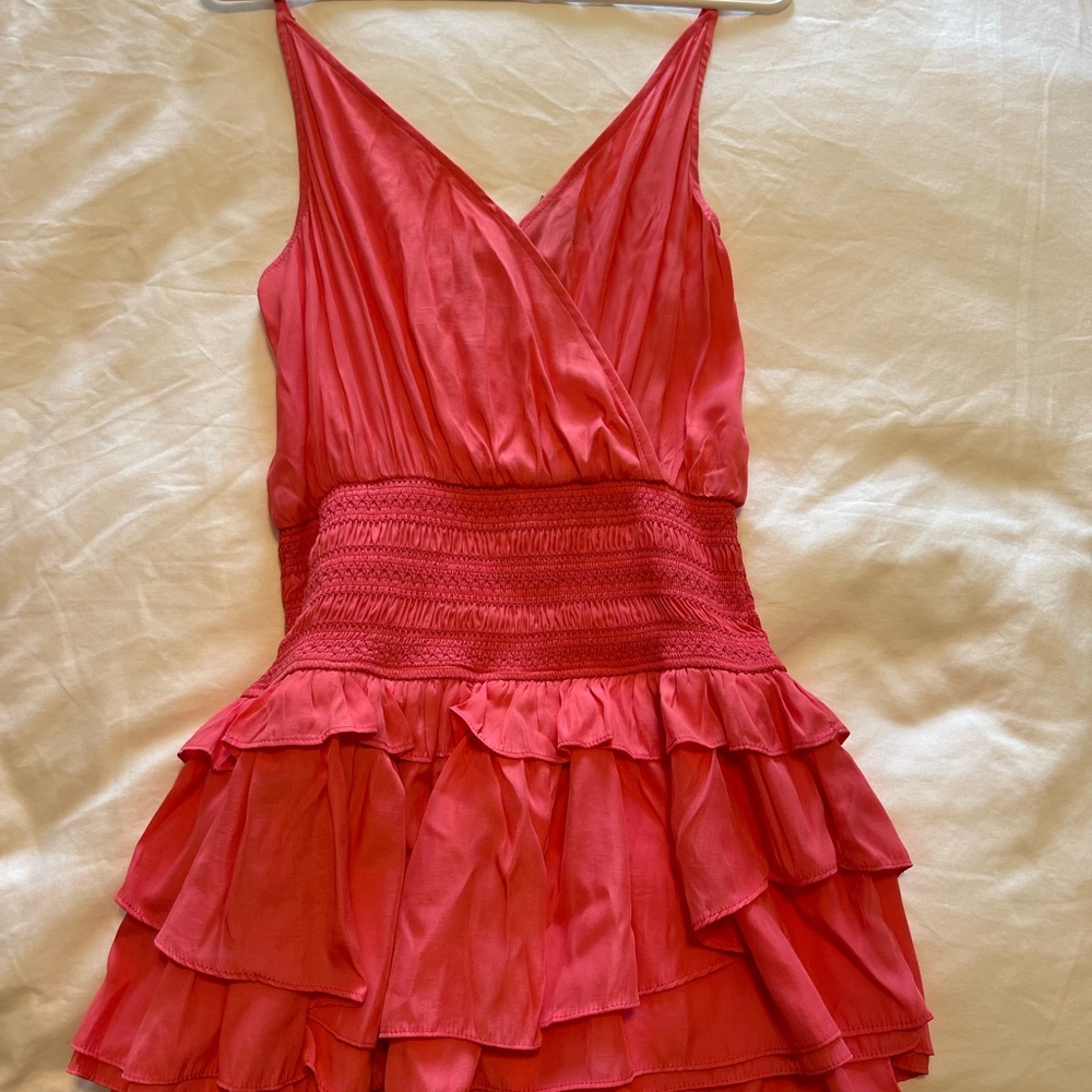 DO + BE coral pink romper. NWT